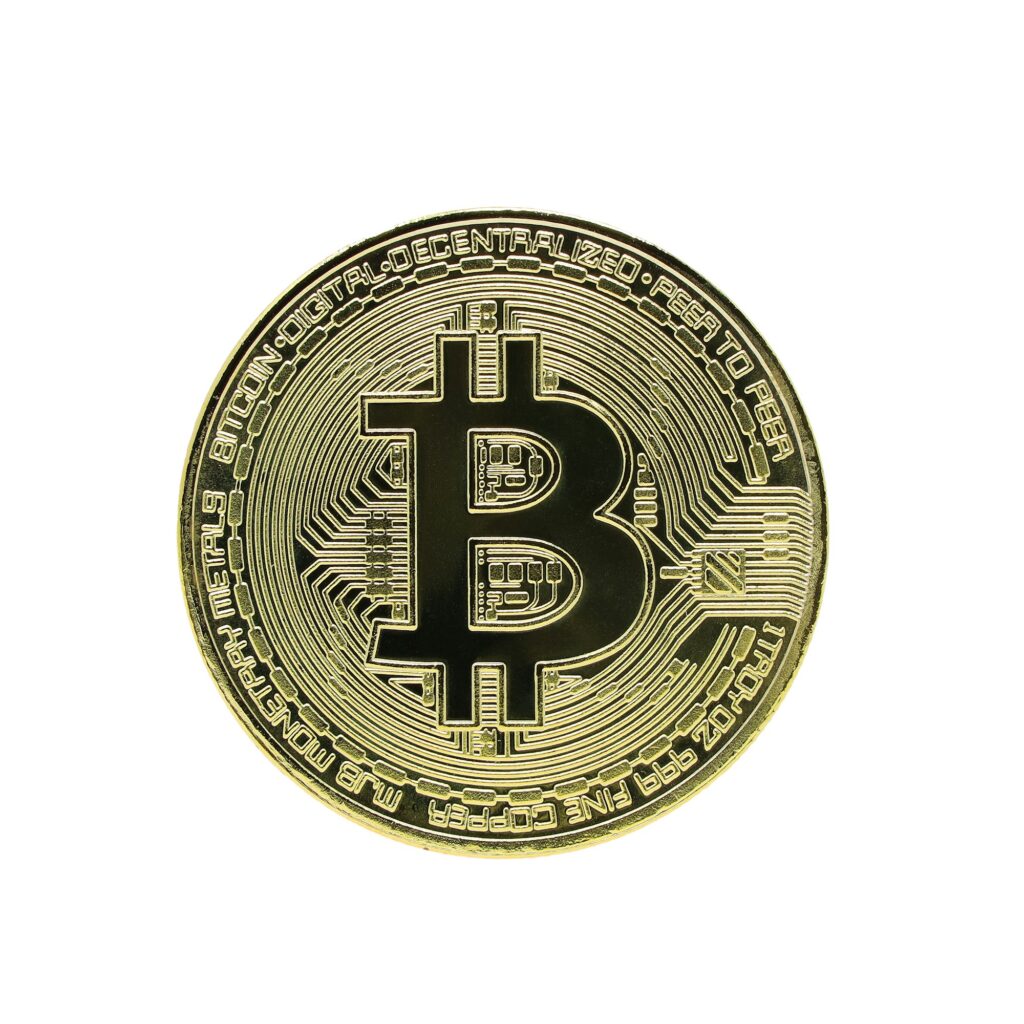 bitcoin cryptocurrency white background